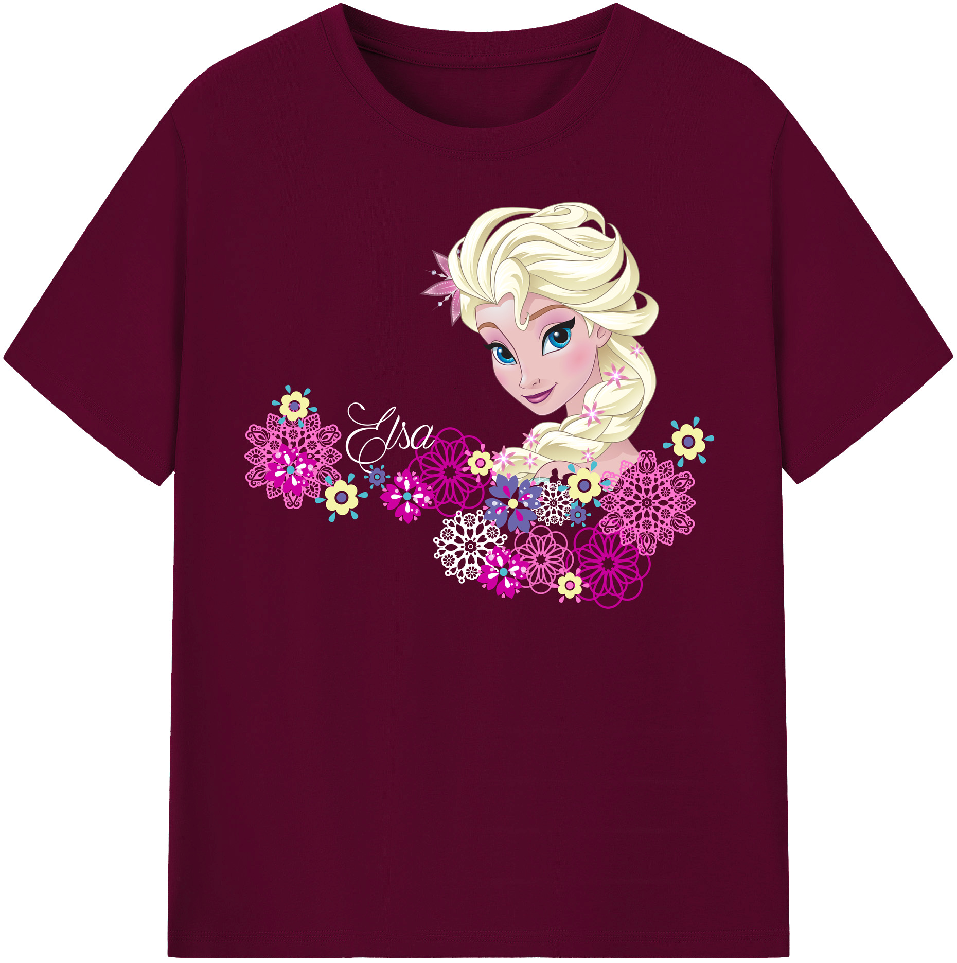 （画像用） アナと雪の女王 アンナ エルサ Frozen Anna Elsa レディースカジュアルプリントTシャツ（綿100％）
